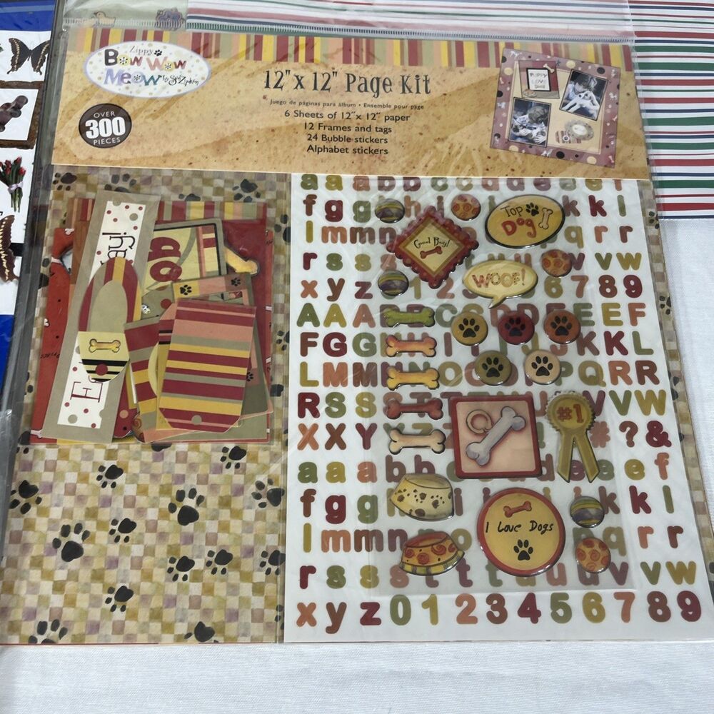 Scrapbooking Lot 12 Pieces Sue Zipkin Cat & Dog Classic Scrapbooking Kit Variety - Picture 2 of 8